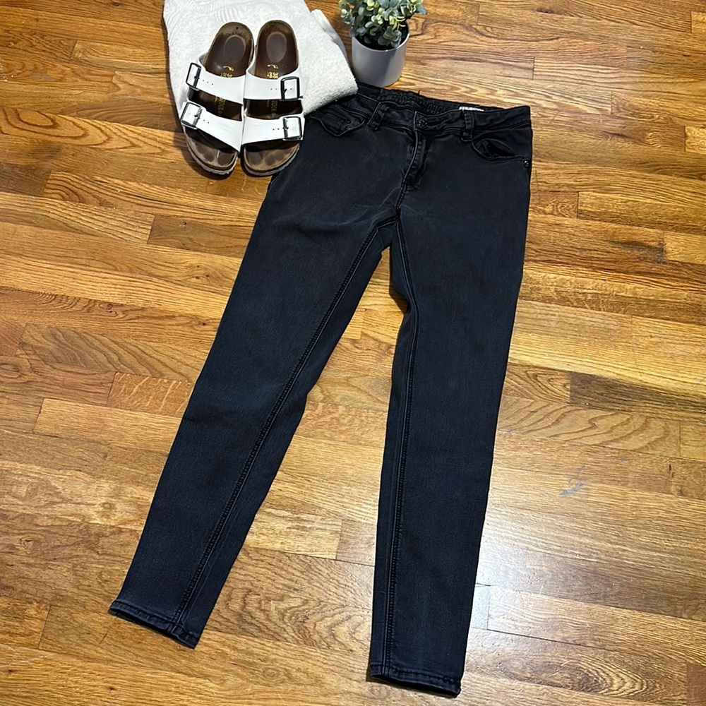 Rose Royce Premium Ariana Black Charcoal Stretchy Skinny Jeans Denim 31 13 14